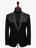 Black & Silver Geometric Crystal 3-Piece Suit