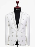 White Embroidered 3-Piece Suit