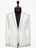 Ivory Crystal Edge Embellished Blazer Suit