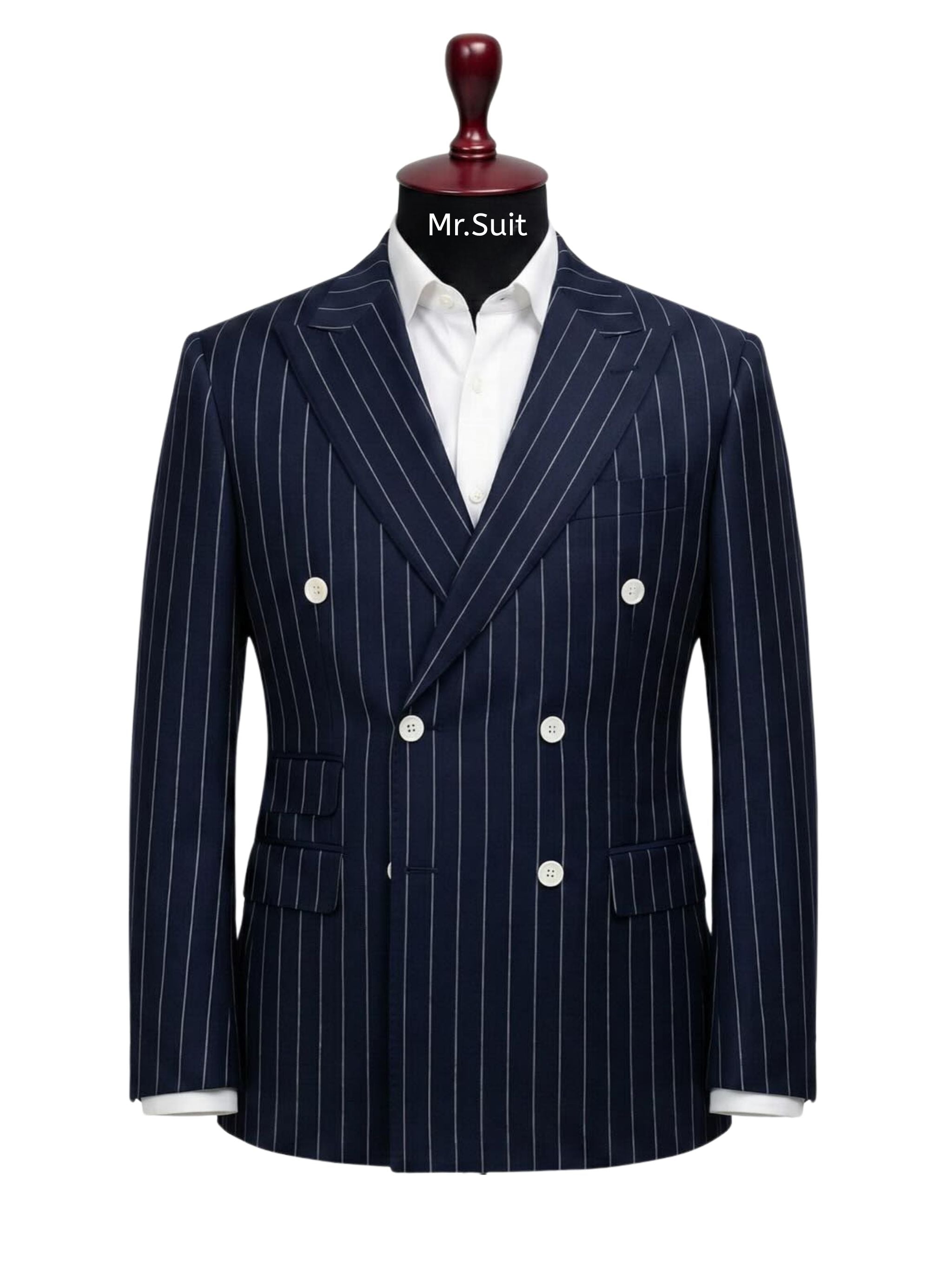 Regal Navy Pinstripe Double-Breasted Suit