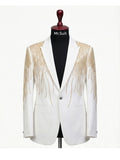 Ivory Gold Cascade Embellished Blazer Suit