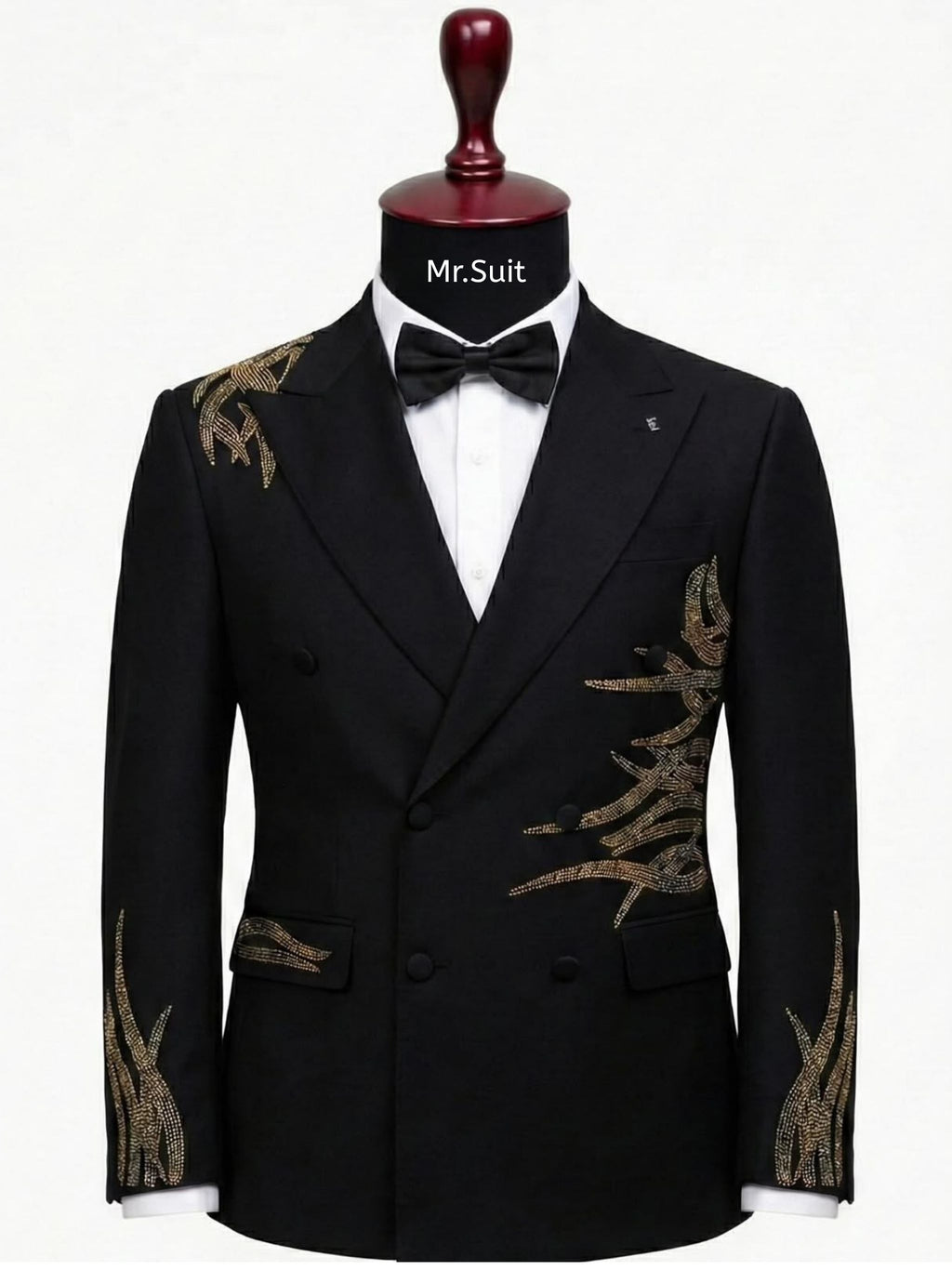 Midnight Gold Crest Double-Breasted Suit