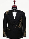 Midnight Gold Crest Double-Breasted Suit