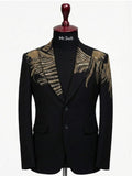 Mr.Suit Royal Crest Black & Gold Embroidered Blazer
