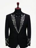 Mr.Suit Midnight Silver Floral Embroidered Tuxedo