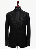 Black Crystal Embellished 3-Piece Suit