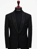 Midnight Black Embroidered 3-Piece Suit