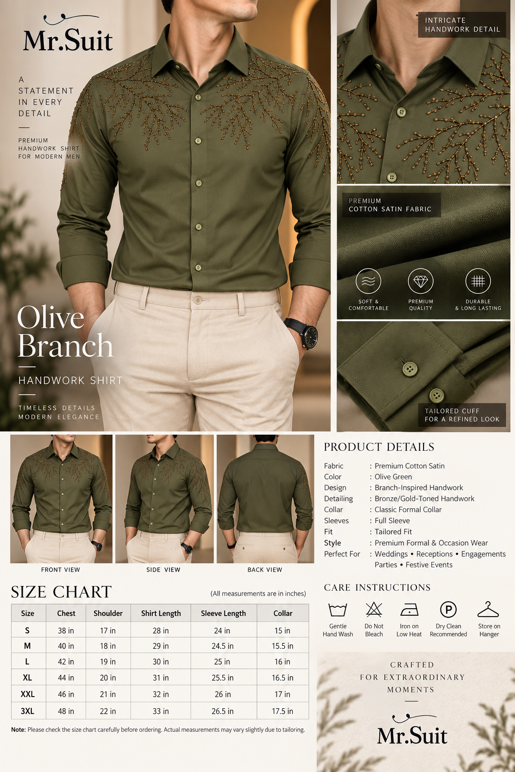 Olive Branch Handwork Shirt