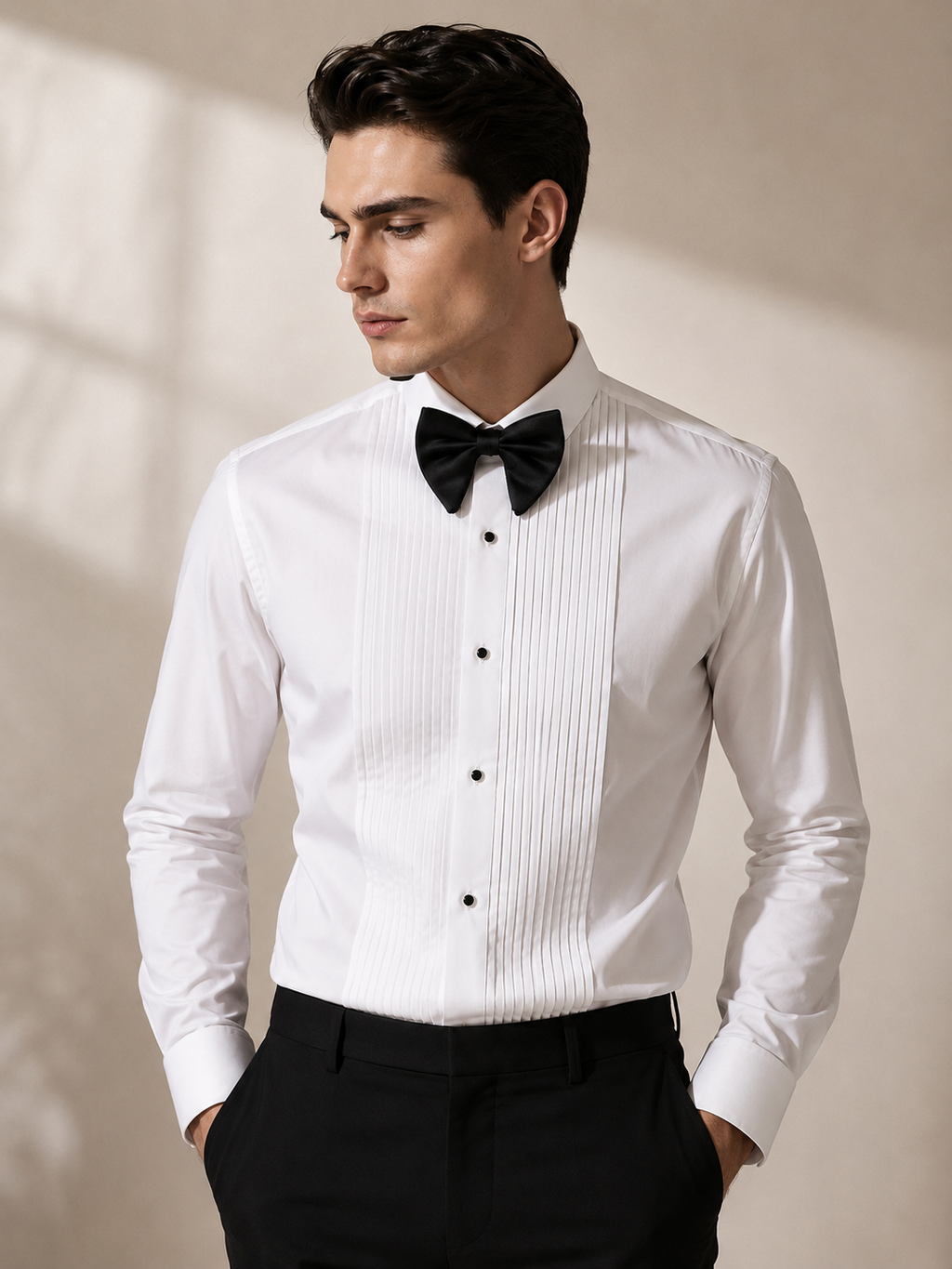 Premium Pleated Shirt – White