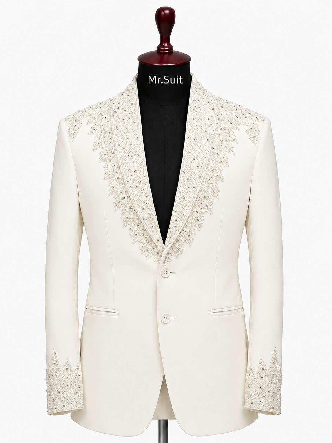 Black Crystal Embellished 3-Piece Suit