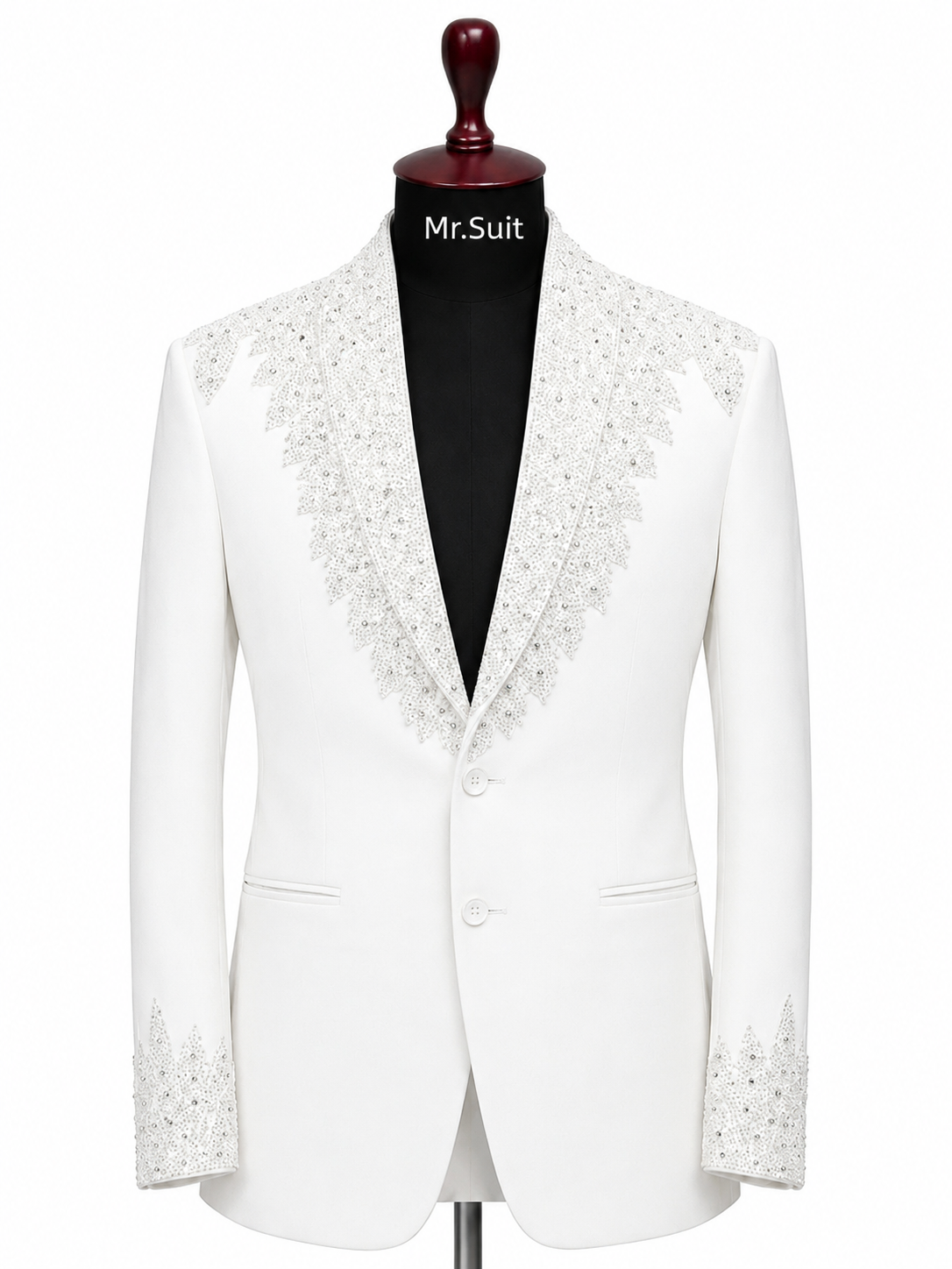 Black Crystal Embellished 3-Piece Suit