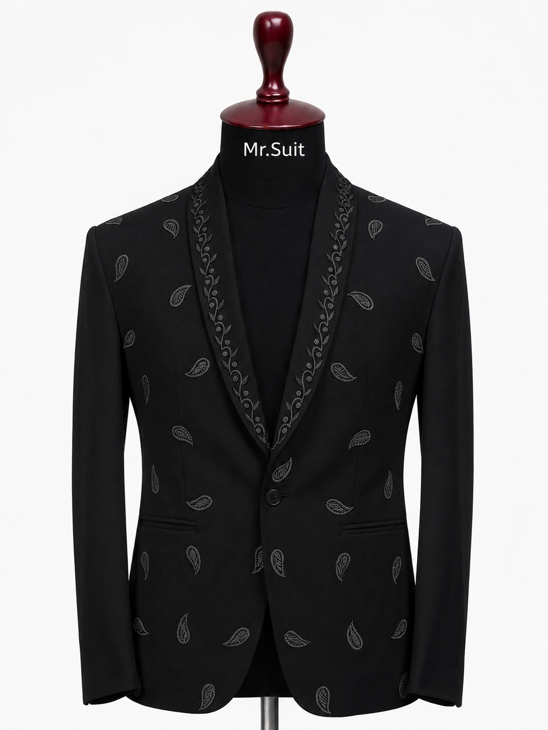 White Embroidered 3-Piece Suit