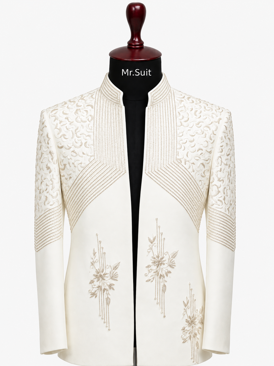 BLACK REGAL EMBROIDERED 3-PIECE SUIT