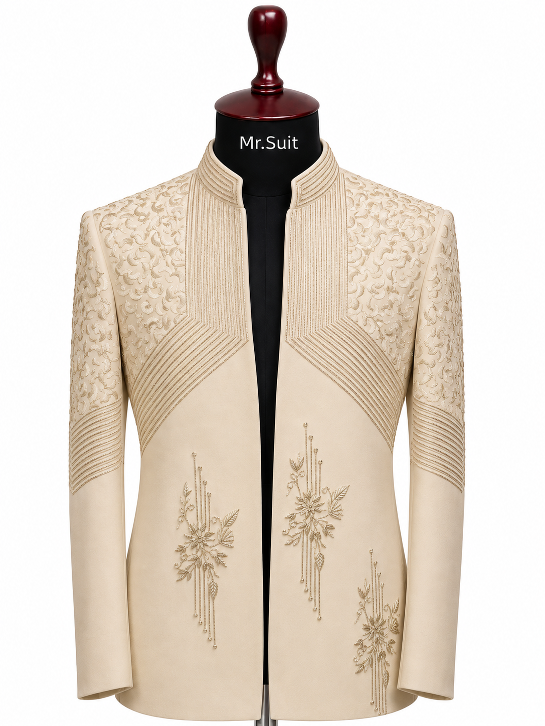 BLACK REGAL EMBROIDERED 3-PIECE SUIT