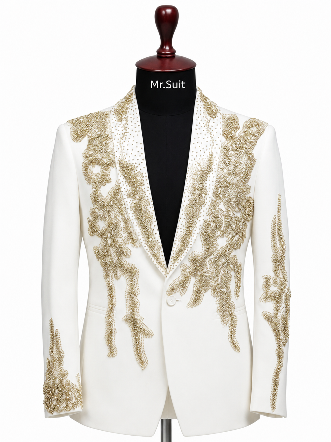 Black & Gold Embellished 3-Piece Suit