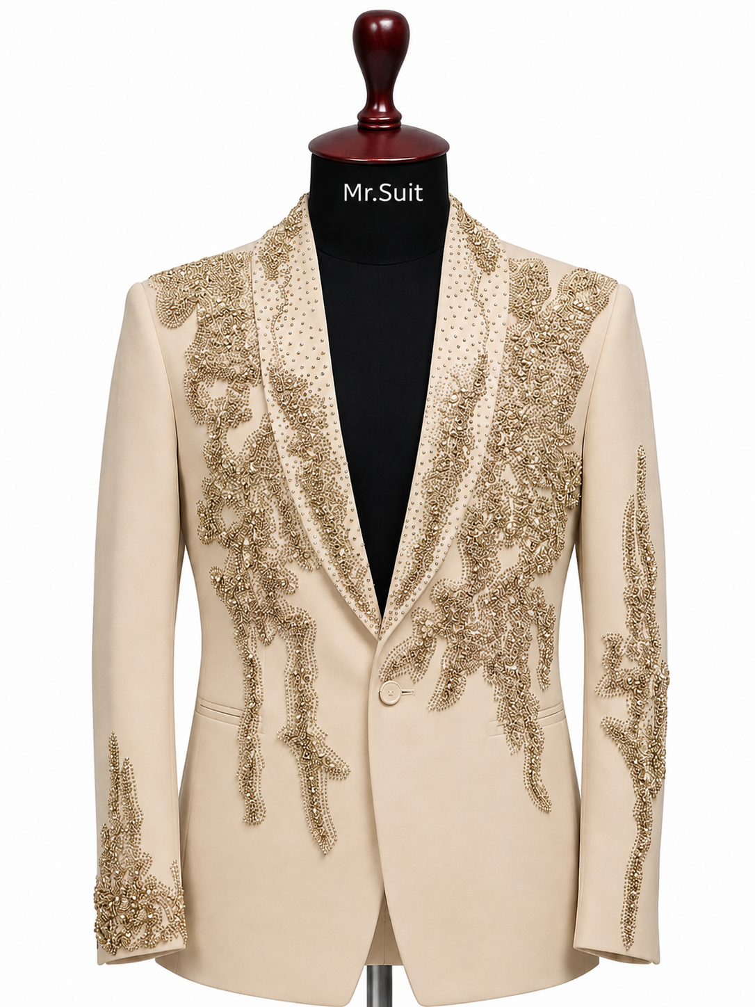 Black & Gold Embellished 3-Piece Suit