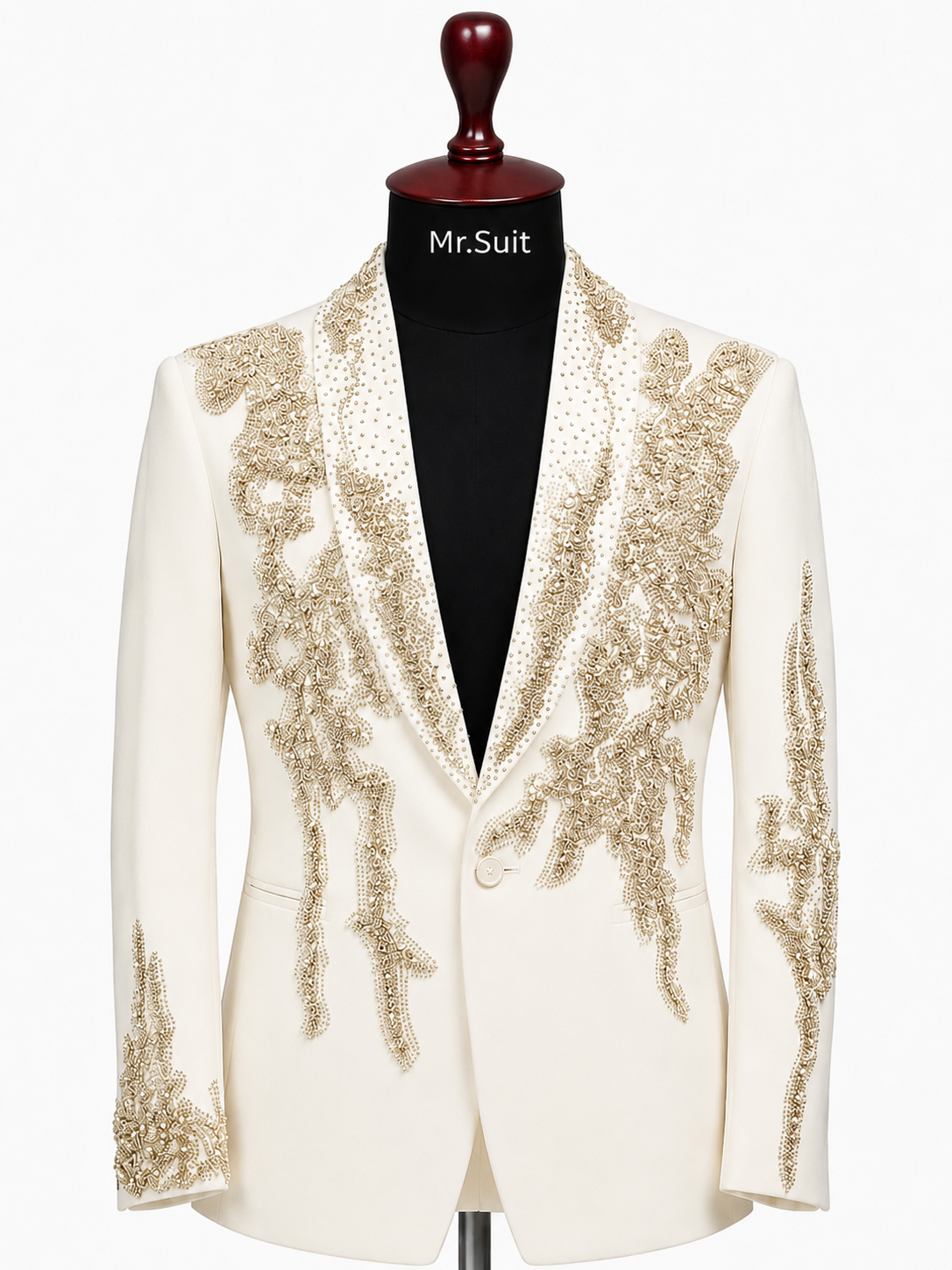 Black & Gold Embellished 3-Piece Suit