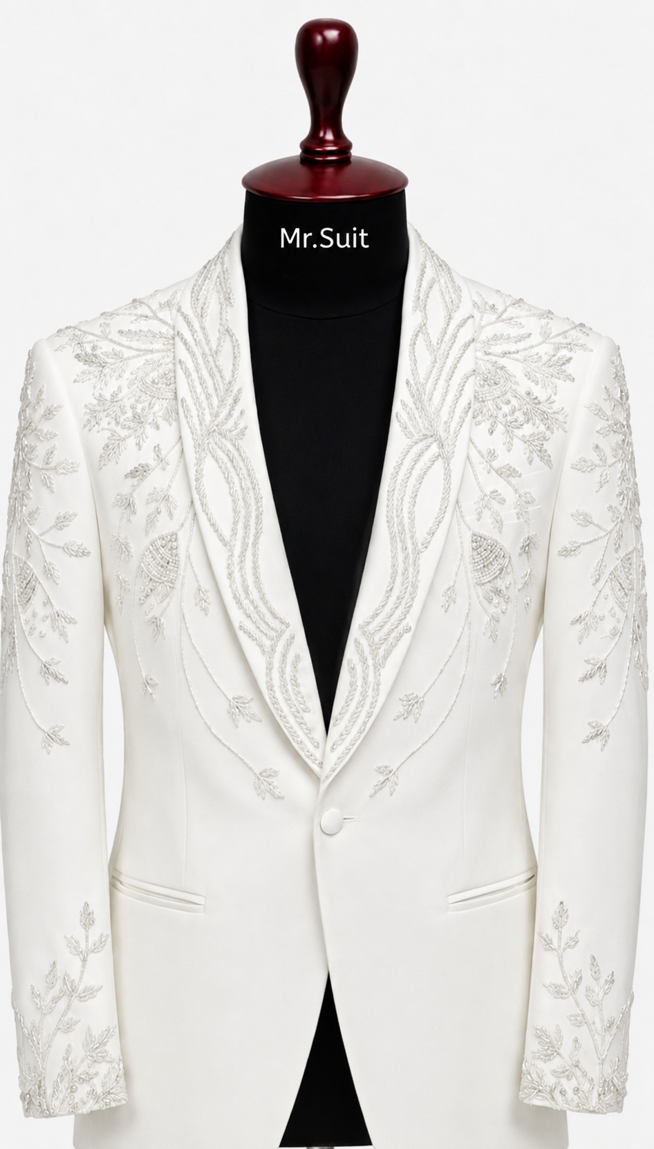 Midnight Black Embroidered 3-Piece Suit