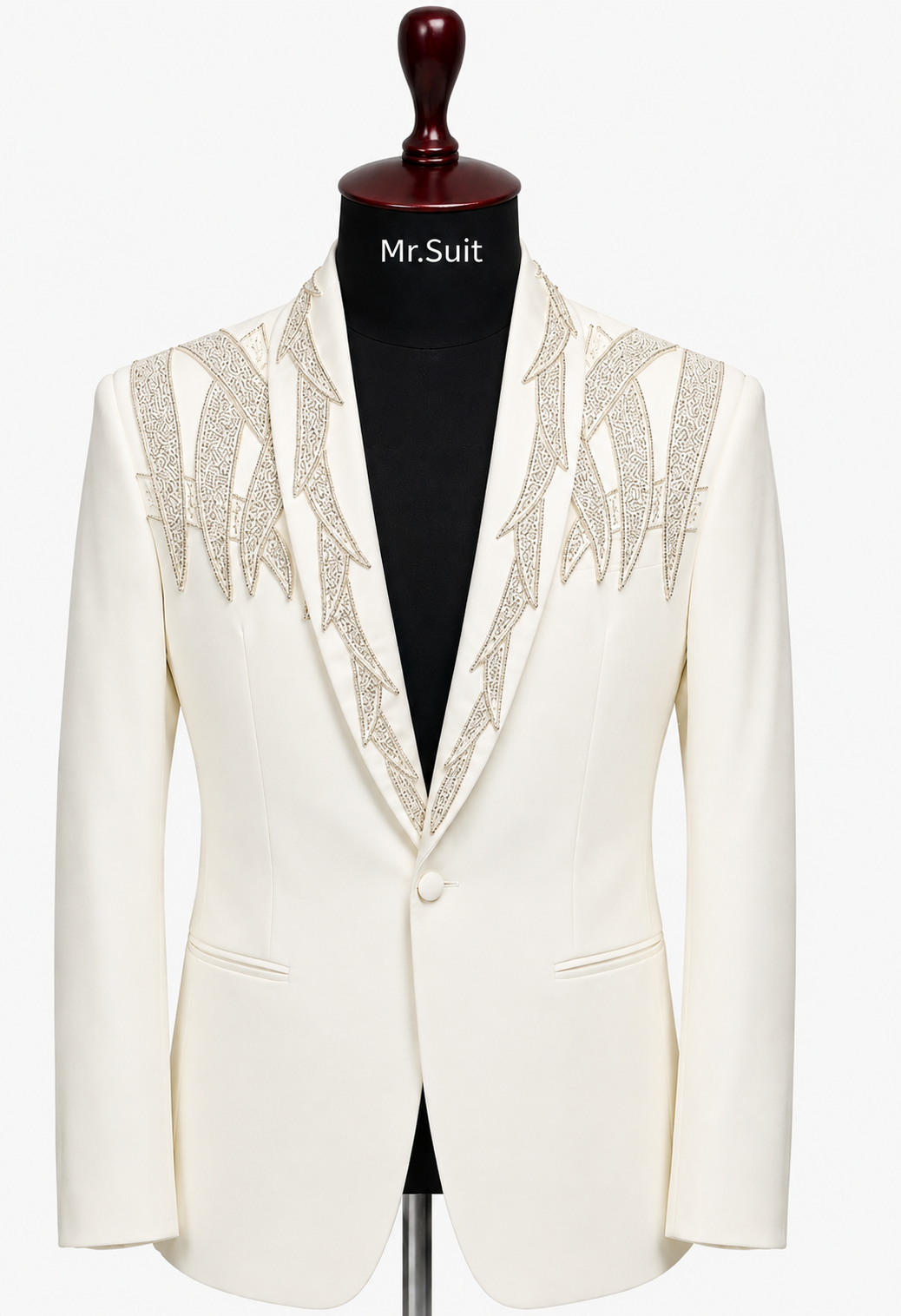 Black & Silver Geometric Crystal 3-Piece Suit