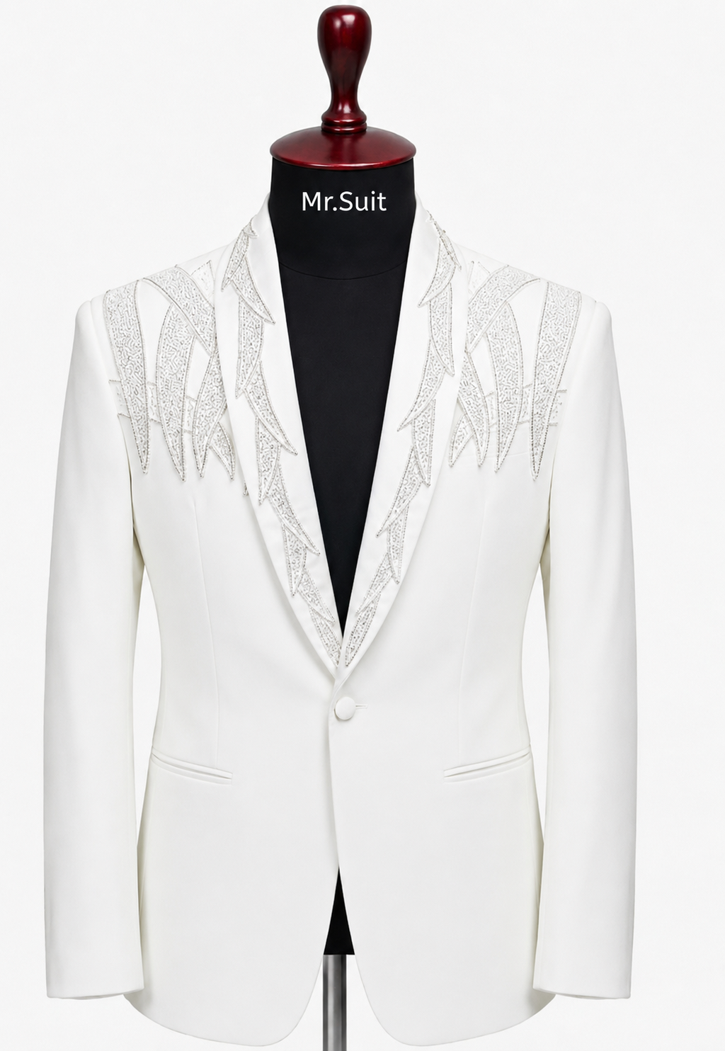 Black & Silver Geometric Crystal 3-Piece Suit