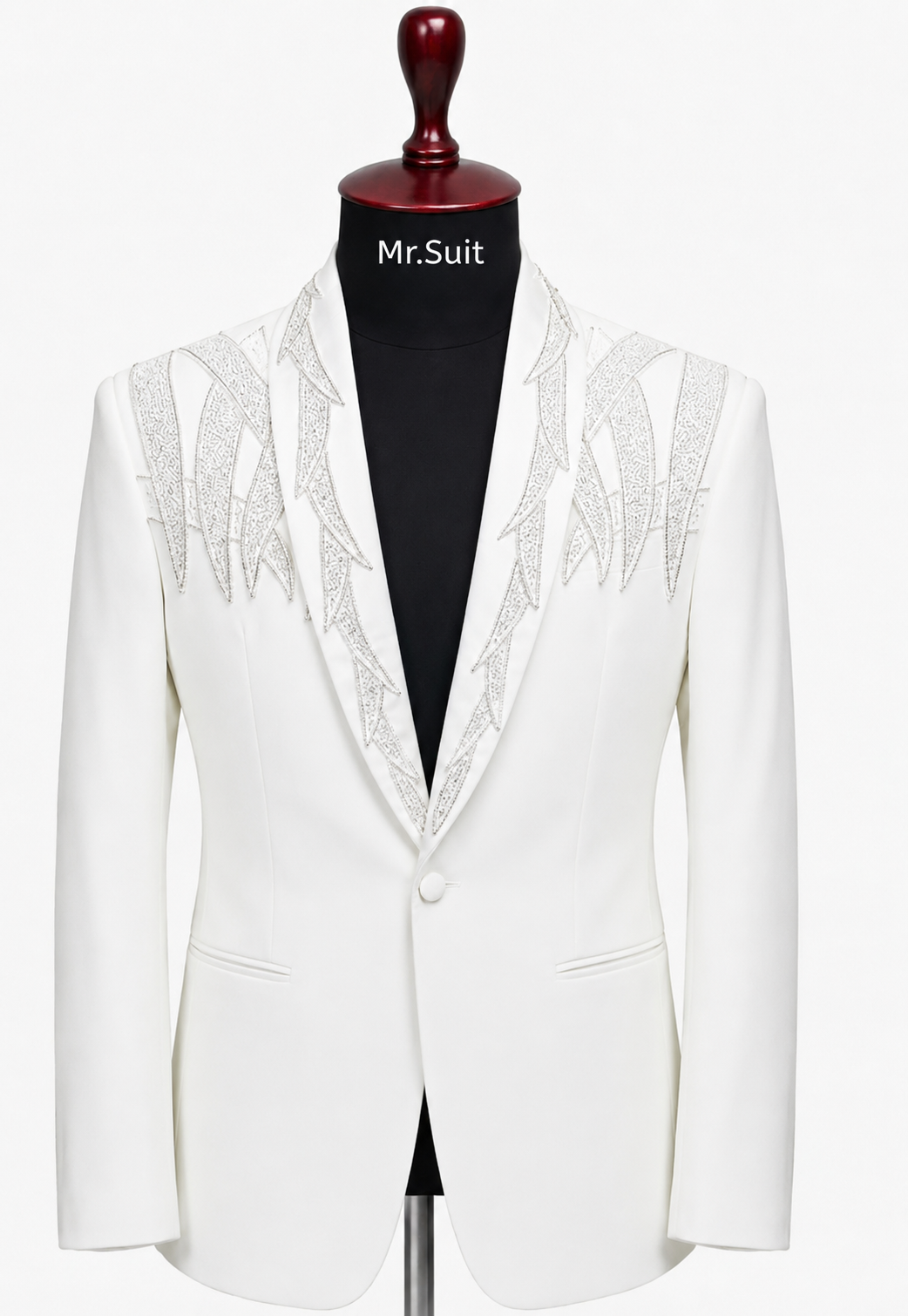 Black & Silver Geometric Crystal 3-Piece Suit