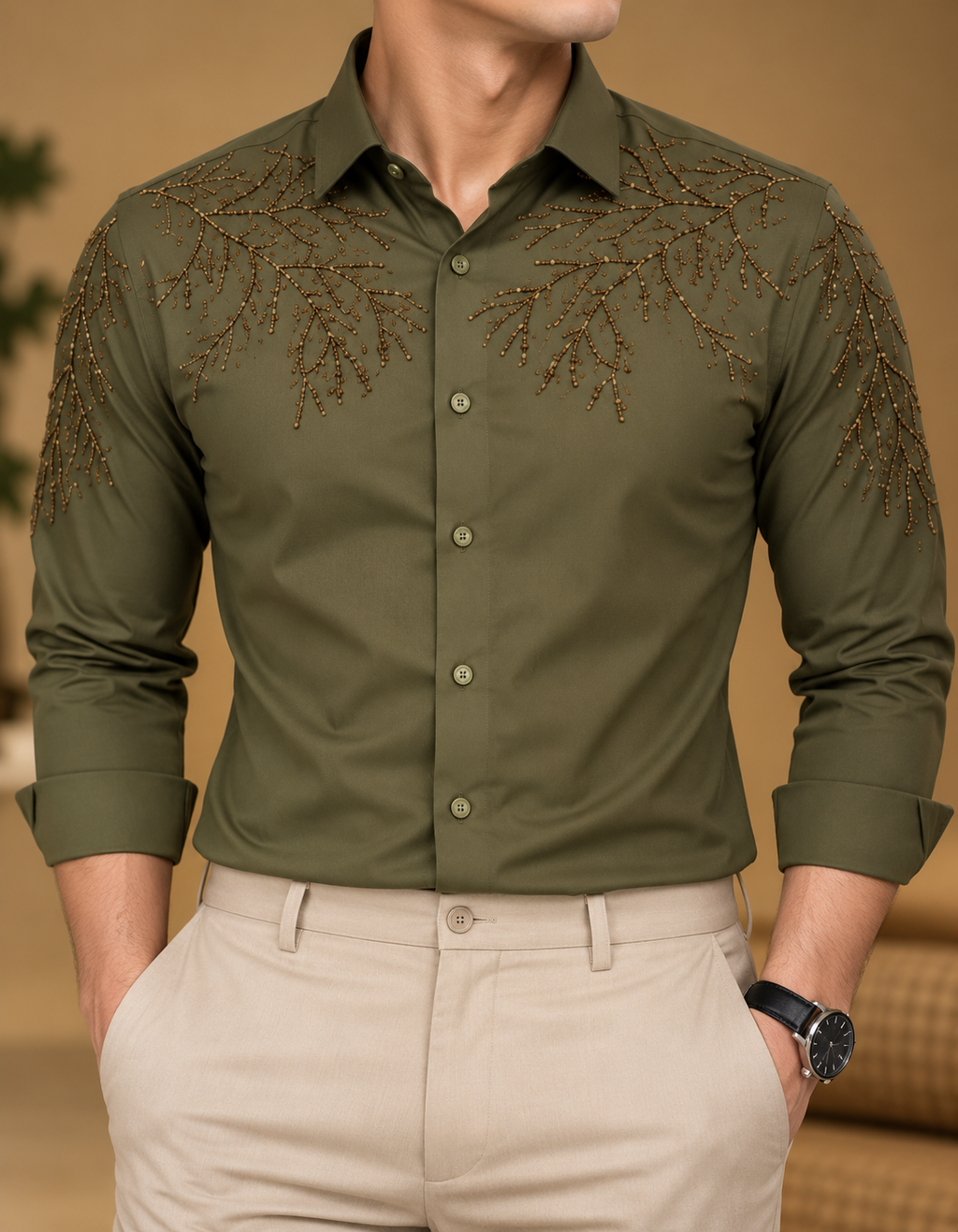Olive Branch Handwork Shirt